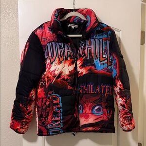Men’s Annihilation Puffer Jacked Red and Black Zip-Up